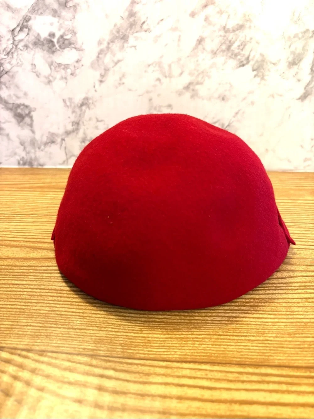 Vintage Glenover Henry Pollak Co NY Red Wool Cloche Hat with Bow Mid-Century
